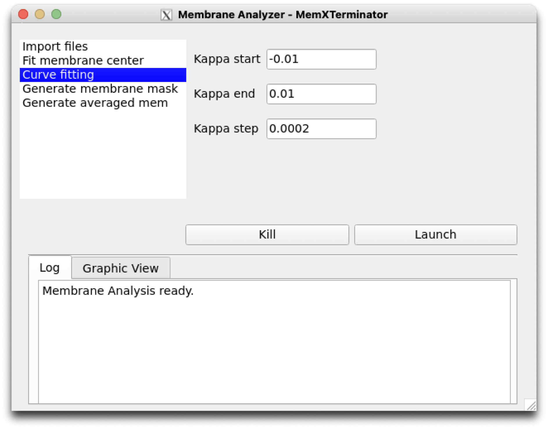 Membrane Analyzer Curve fitting