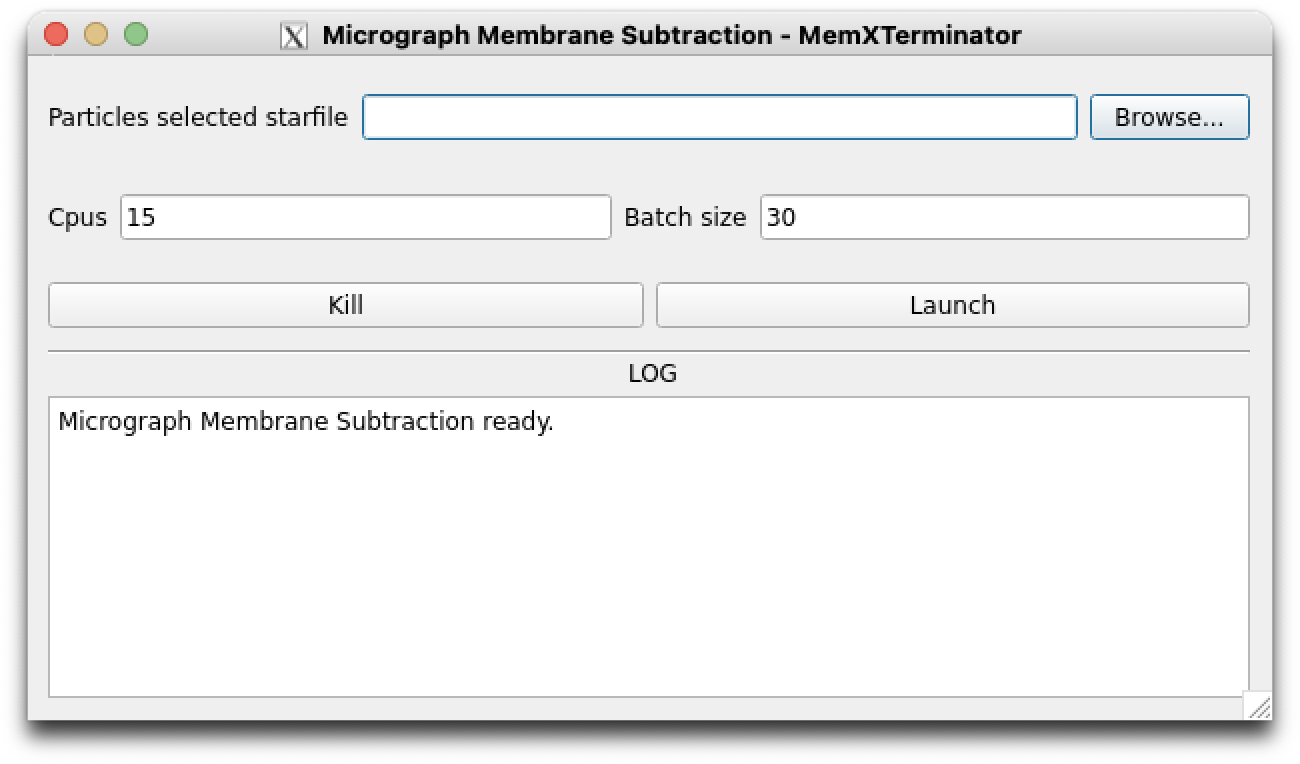 Micrograph Membrane Subtraction main interface